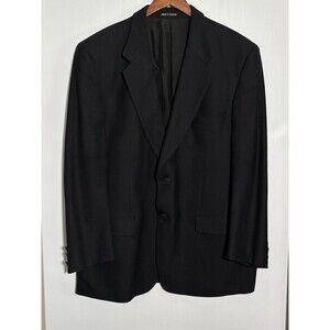 Yves Saint Laurent Wool Cashmere Blazer Mens 48 Black Suit Jacket Classic Luxury